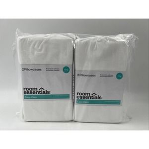 Room Essentials King Pillowcases White Microfiber Easy Care 2 Sets Of 2
